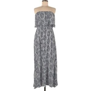 Yidarton Maxi Dress‎ Strapless Ruffle Casual Summer Boho Dress Size M